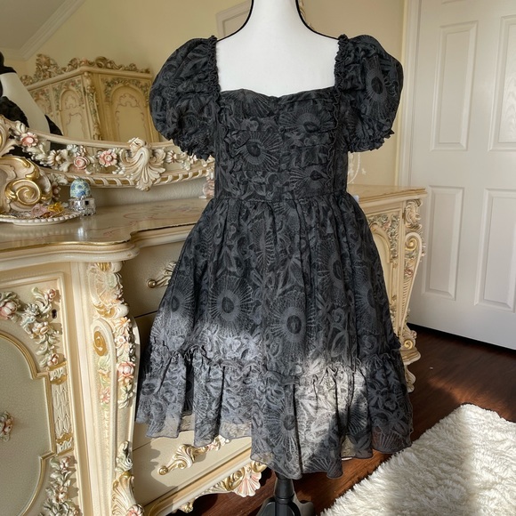 New Puff Dress in charcoal/ black/ white - Picture 10 of 11